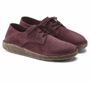 Birkenstock Gary Leather Suede Lace Up Shoes Maroon Women’s Size 7 38